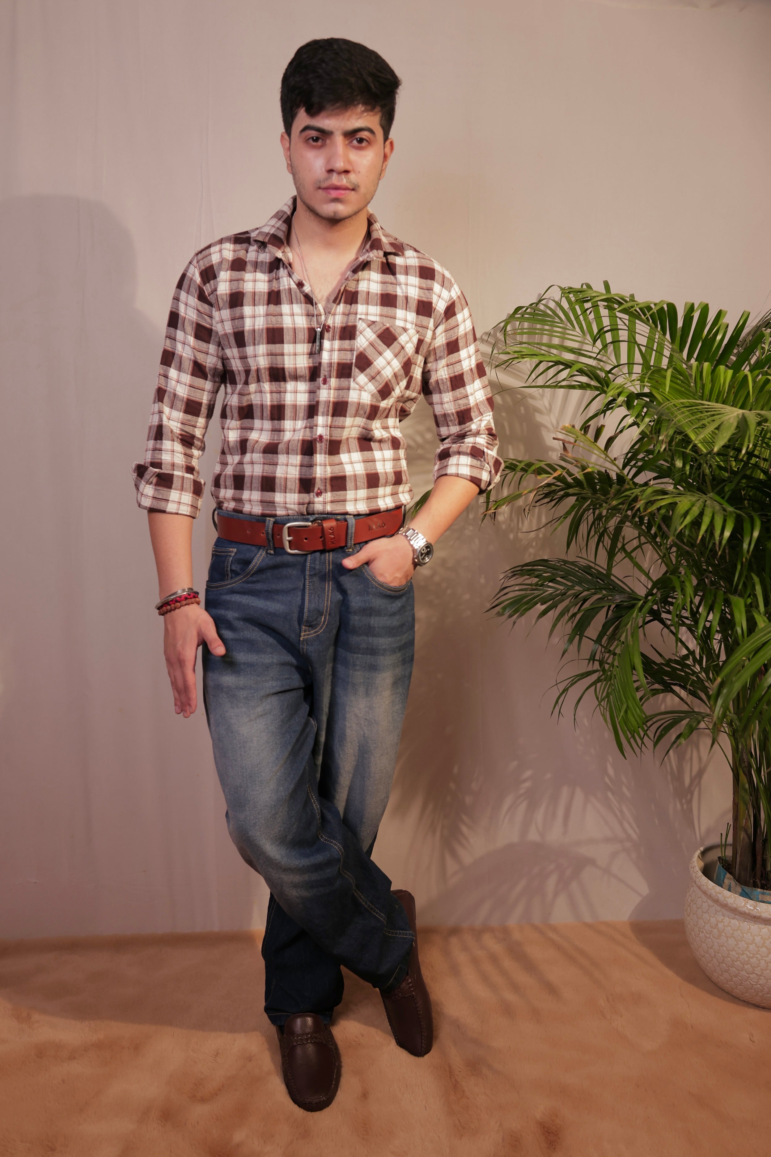 Heritage Loop Leather Belt Brown