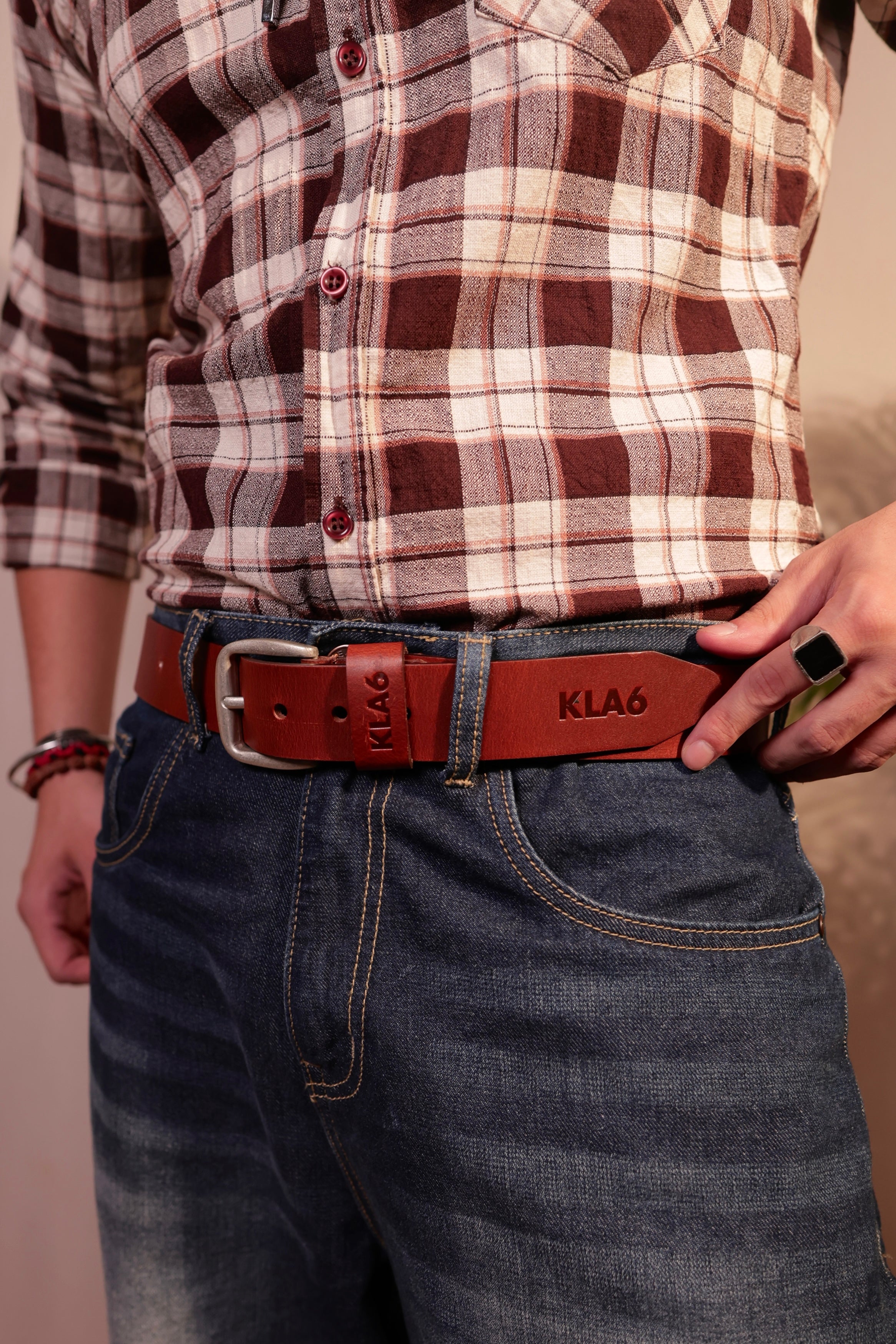 Heritage Loop Leather Belt Brown
