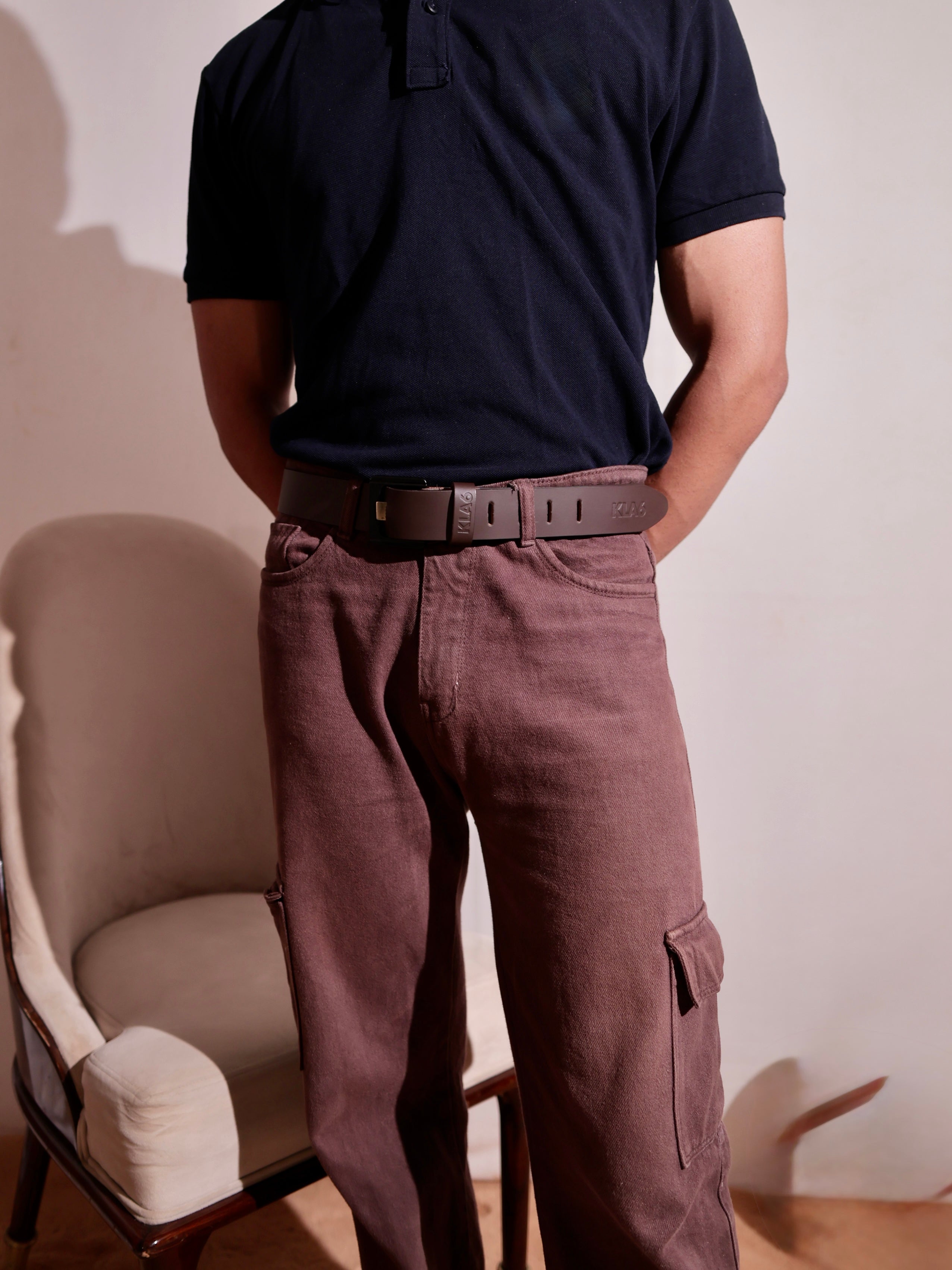 Heritage Loop Leather Belt Dark Brown